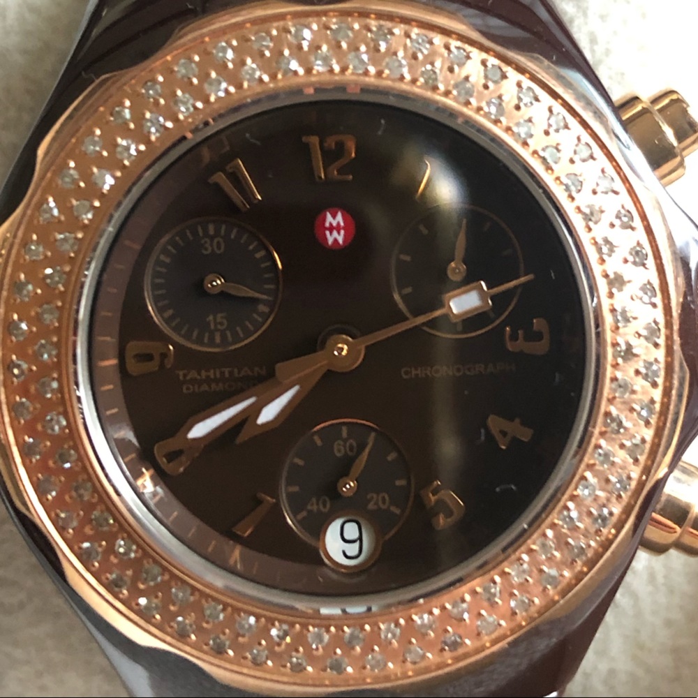2-tone rose gold diamond face